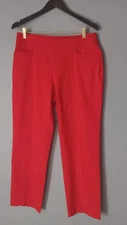 TIME AND TRU RED ROVER PANTS SLACKS FLAT ELASTIC WAIST WOMENS EUC  8-10 M