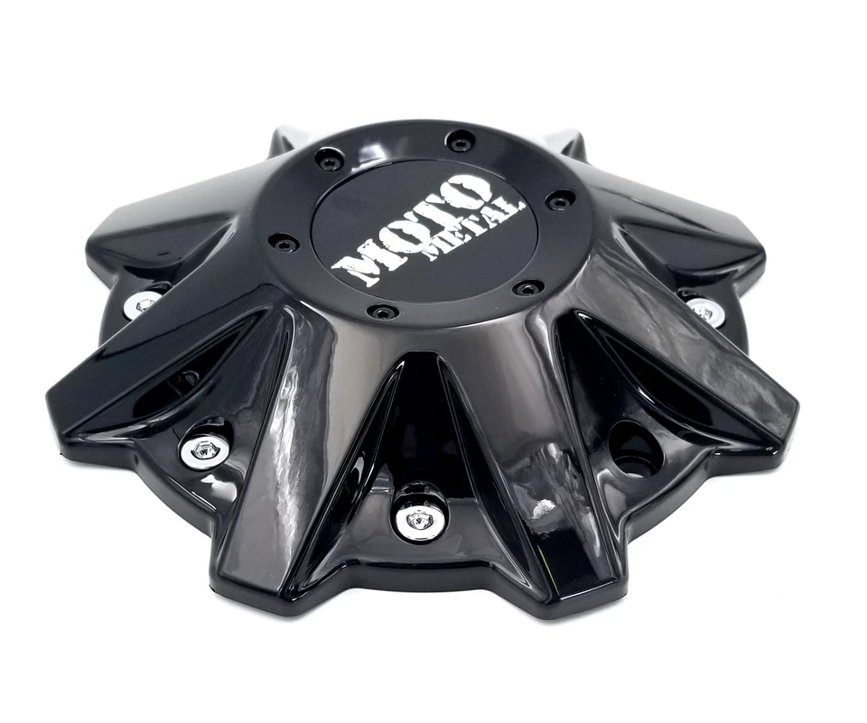 4x NUEVAS Tapas Centrales Moto Metal Brillo Negro Perno en Rueda 5/6/8 Tacos MO201 MO970 Foto 4 de 4