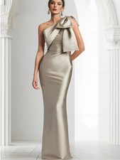 Mother of the Bride Dresses 2024 Sheath One-Shoulder Satin Bow Customized
