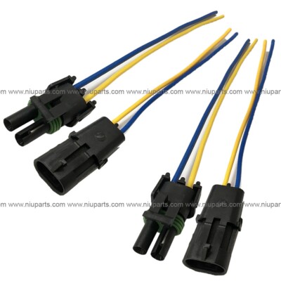 2 Sets of Weather Pack 2 Pin Connectors 2 pcs Male & 2 pcs Female ...