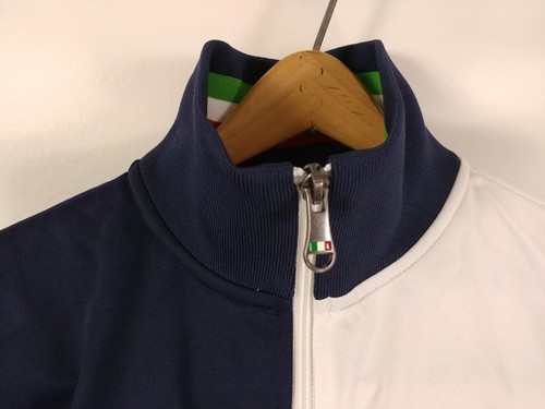 FILA Italia Sport Zip Up Jacket Youth S 8 Pockets Soccer Track White Blue - Picture 3 of 7