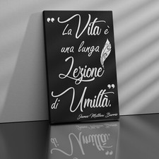 Quadro Bianco e Nero su Tela con Frase |Q1098| Stampa Moderna con Citazione