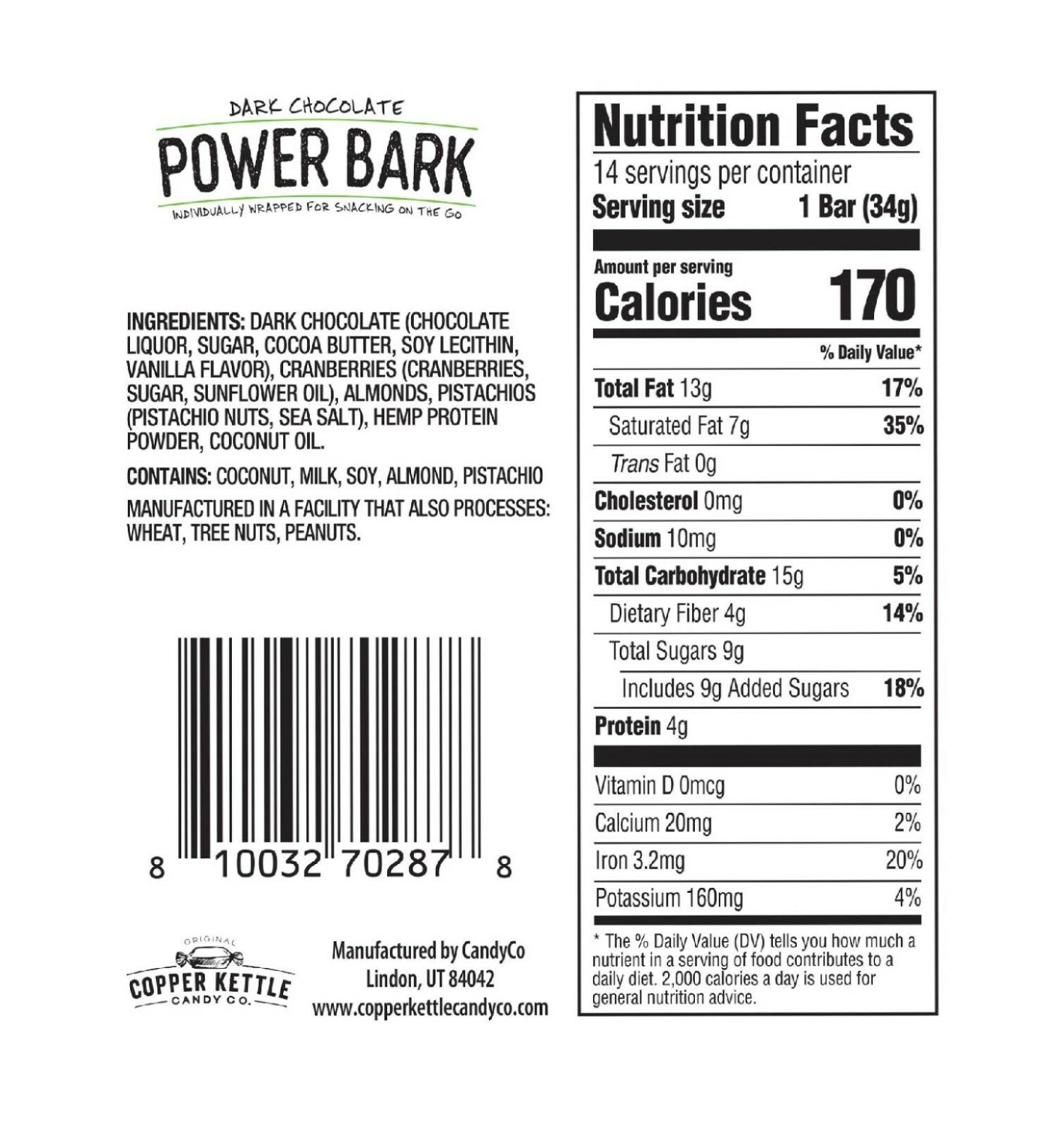 Dark Chocolate Copper Kettle Candy Power Bark (6.8 oz., 14 ct.) eBay