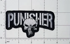 Black Punisher Skull Patch Hook & Iron-On Repro New A977