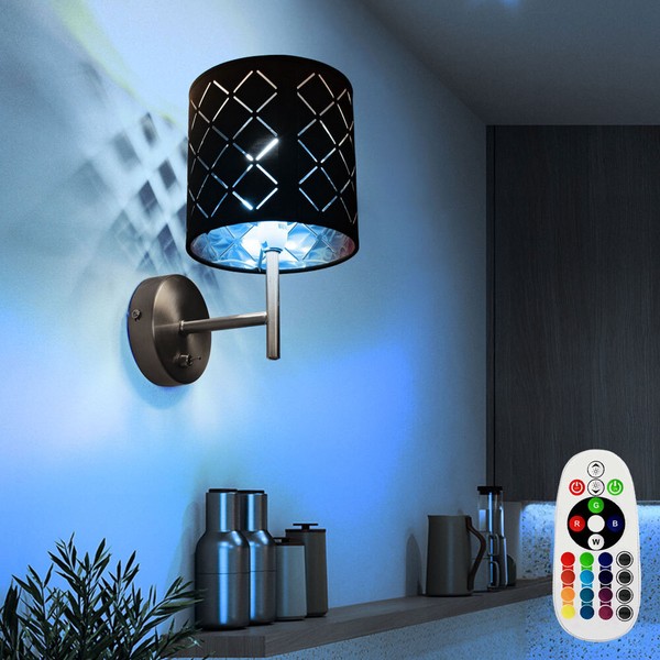 Wandlampe Wandleuchte Wohnzimmerlampe Stoff Dimmbar Fernbedienung Gold Rgb Led-image