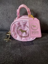 NEW Victoria's Secret PINK Dog 86 Mini Round Coin Change Purse Keychain
