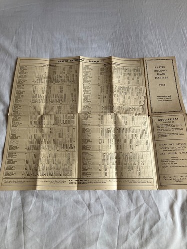 Metropolitan and great central - Easter Holiday Train Services - 1937 timetable - 第 4/5 張圖片