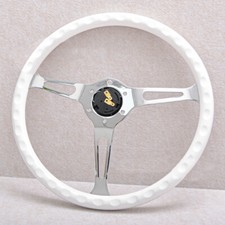 15 380mm Vintage Wood Steering Wheel 6 Bolt Whorn Button Chrome Spoke