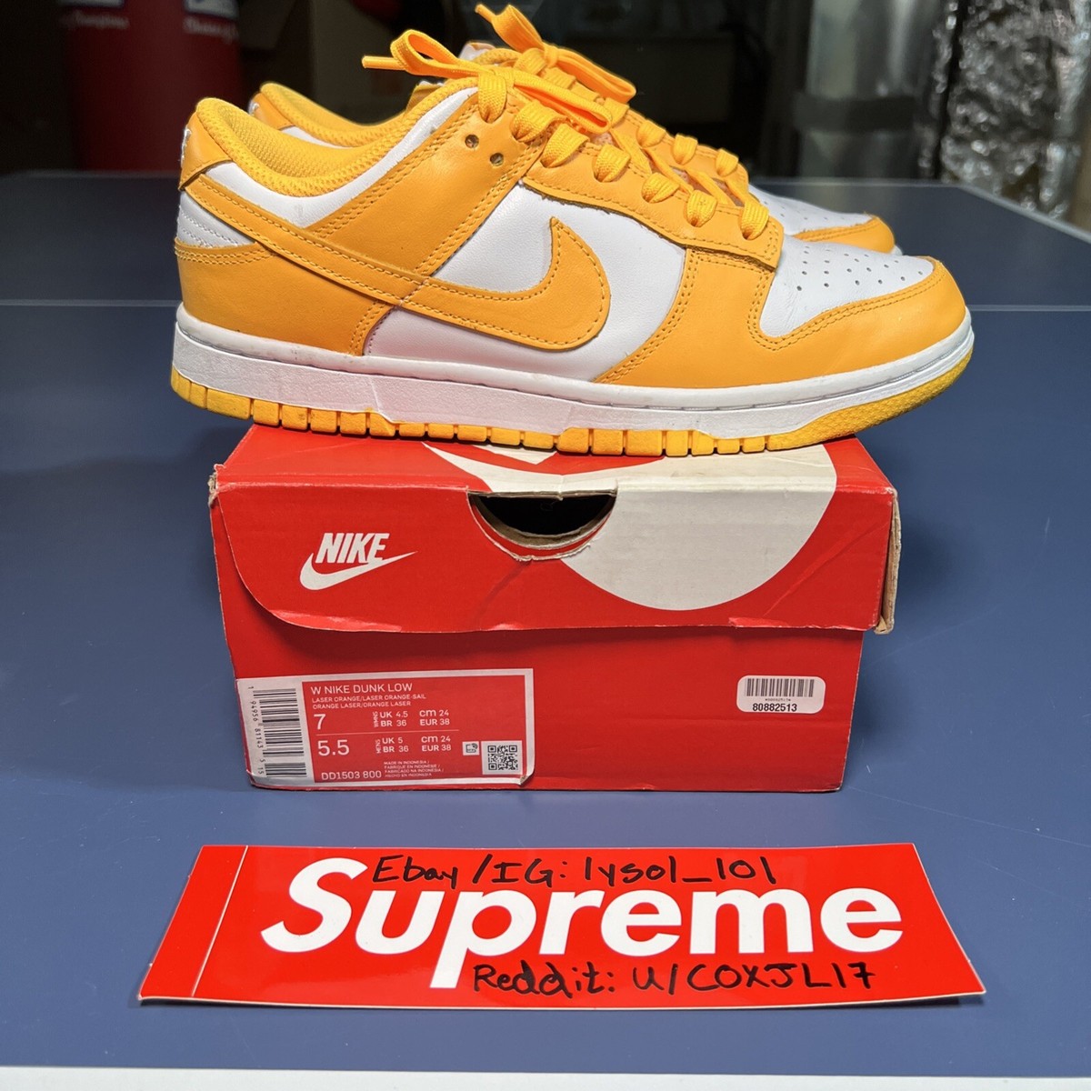 Pre-Owned Size 7W Nike Dunk Low Laser Orange DD1503-800