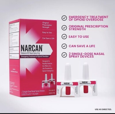 Nasal Spray 4 mg, Overdose Emergency Treatment 1 Dose Pack Exp 9/26-12/26