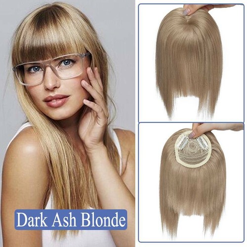 REAL Thick Clip In Fringe Bangs Topper Hair Extensions Natural Thick As Human UK - Picture 16 of 18