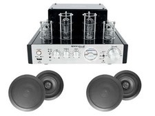 BluTube Tube Amplifier/Home Theater Receiver 4 8" Black Ceiling Speakers