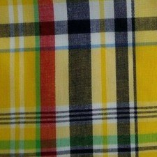Yellow Black Red Plaid Cotton Pocket Square