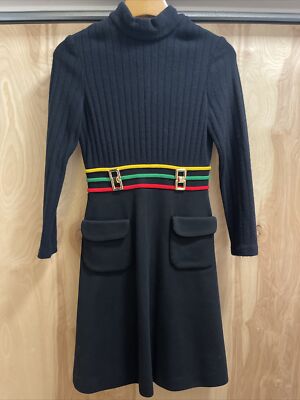 international ladies garment workers union dress ILGWU Black 1960s / 70s Sz 8 Hell rosa