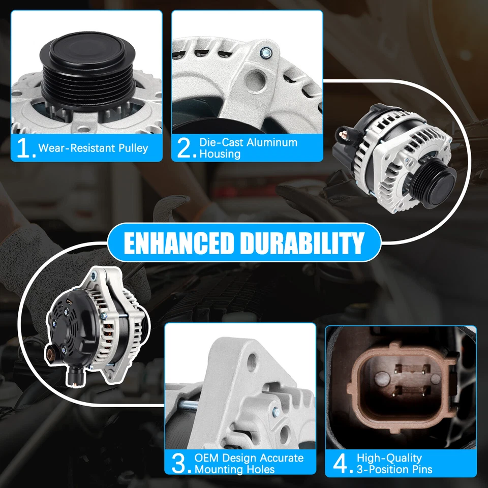 OEM Alternator for 2009-2011 Honda Pilot Ridgeline 2008-2010 Odyssey 3.5L 11391. Foto 4 de 4