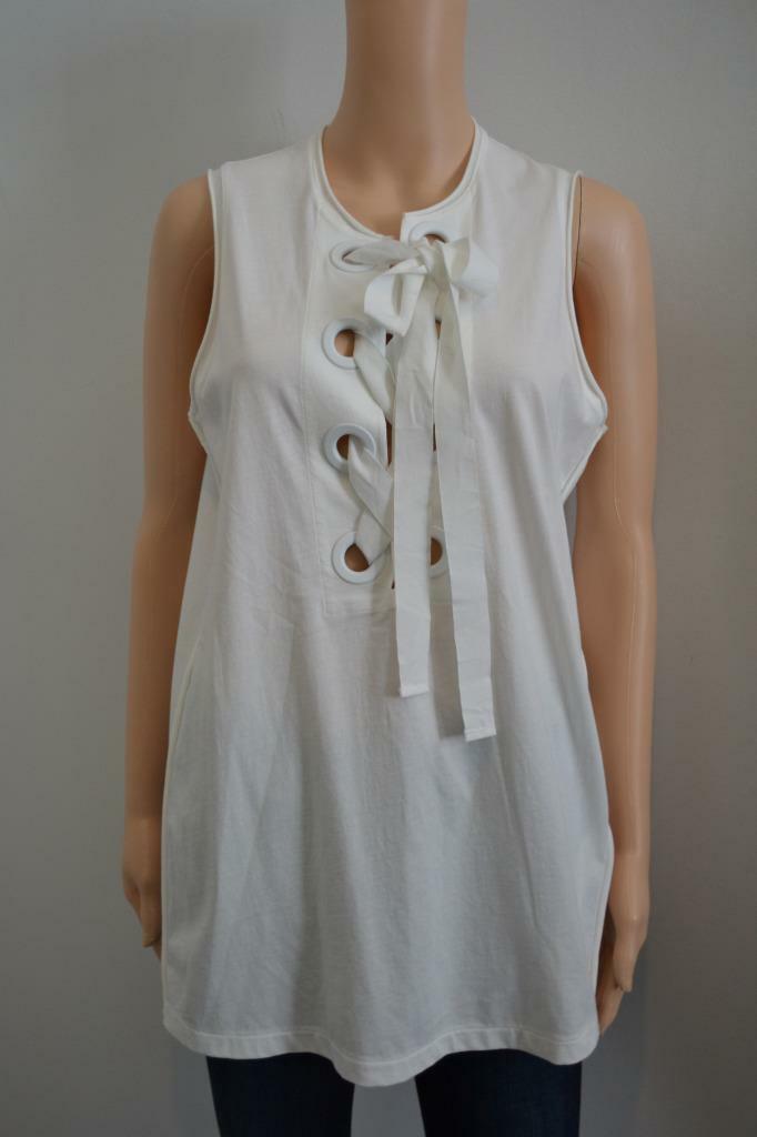 NWT 3.1 Phillip Lim White Oversize Grommet Lace-up Sleeveless