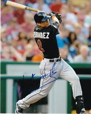 GORKYS HERNANDEZ   MIAMI MARLINS   ACTION SIGNED 8x10