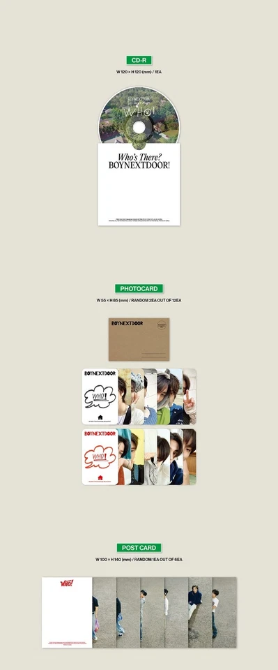 BOYNEXTDOOR 1st Single Album WHO CRUNCH CD+Book+P.Card+Post+Poster(On Pack)+Gift - Imagem 4 de 4