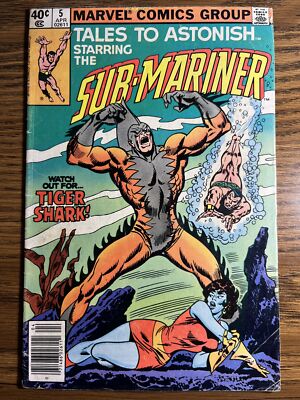 TALES TO ASTONISH 5 NEWSSTAND NAMOR SUB-MARINER TIGER SHARK MARVEL COMICS 1980