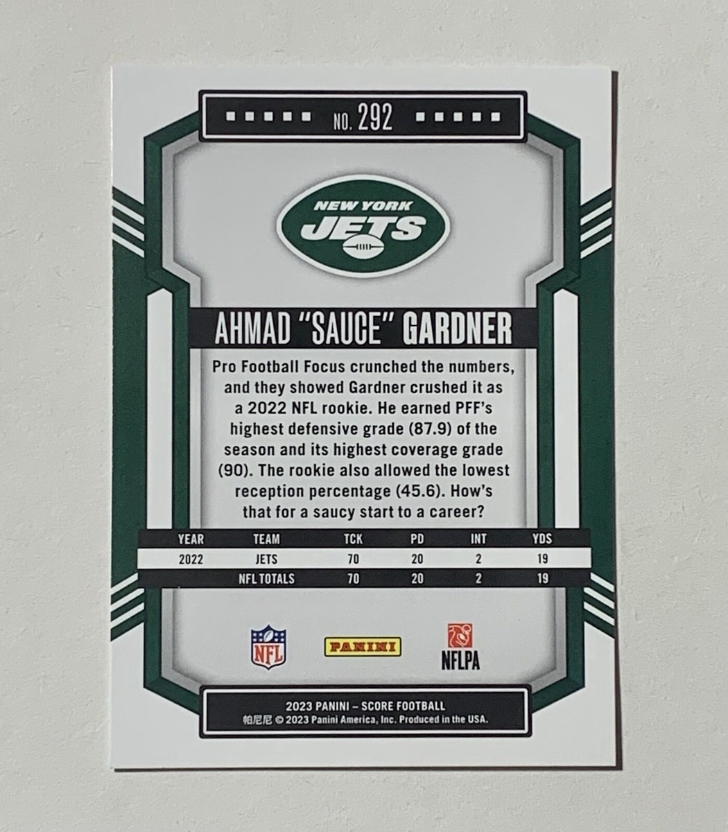 2023 Panini Score Ahmad “Sauce” Gardner #292 New York Jets | eBay