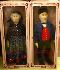 Vintage Steiff Peasant JORGE LADY Felt Doll 9110/43 9112/45 Replica Lot of 2