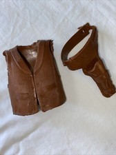 Vintage 1970  s Marx Johnny West Vest  Holster For Cowboy Action Doll Figure 