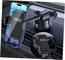 Car Phone Holder Mount, Military-Grade Suction  Super Sturdy Base 3 in Black