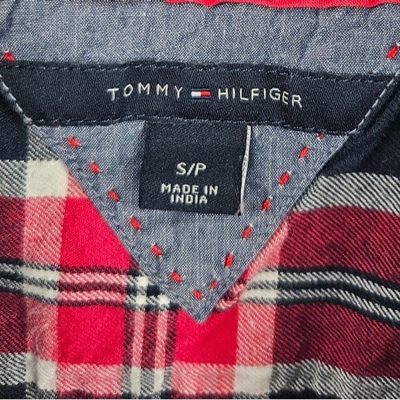 Tommy Hilfiger Patch Pocket Button Plaid Top Size… - image 2