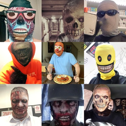 3D Effekt Gesicht Skin - Rot Haar Killer Clown - Stoff - Halloween Maske - Bild 7 von 12