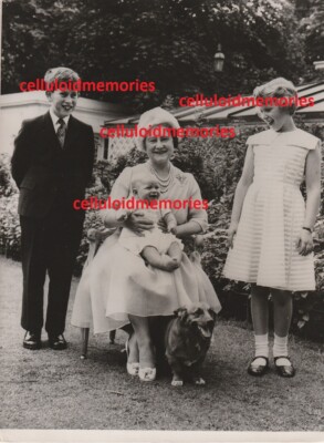Original Photo Queen Mum Prince King Charles III Andrew Princess Anne 8-4-60