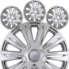 15 Chrome Wheel Covers Full Rim Snap On Hubcaps For R15 Tire Steel 4-pack