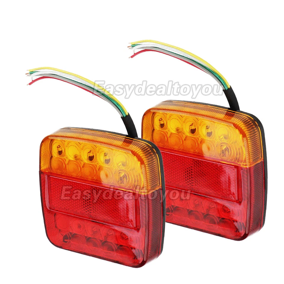 2X Trailer tail lights 26 LED Stop Tail Lights Kit Submersible Boat Truck Lamp - image 2 of 4