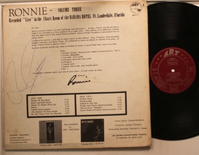 Ronnie Prophet Autographed Lp Volume 3 On Art - Vg+ / Vg