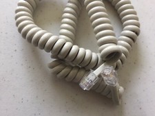 2 Feet Telephone Modular Coiled Handset Cord Ash Color , RJ9, 2ft, 2'