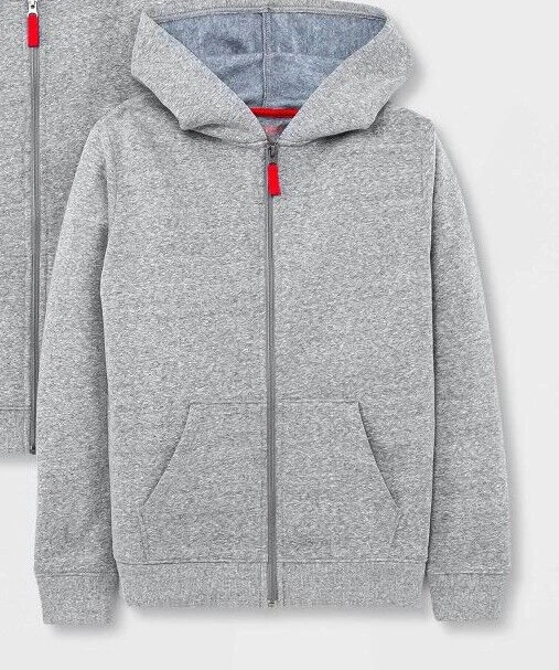 Cat Jax Boy Girl Full Zipper Hoodie Jacket Pocket S 6 7 Gray Sweatshirt NWT