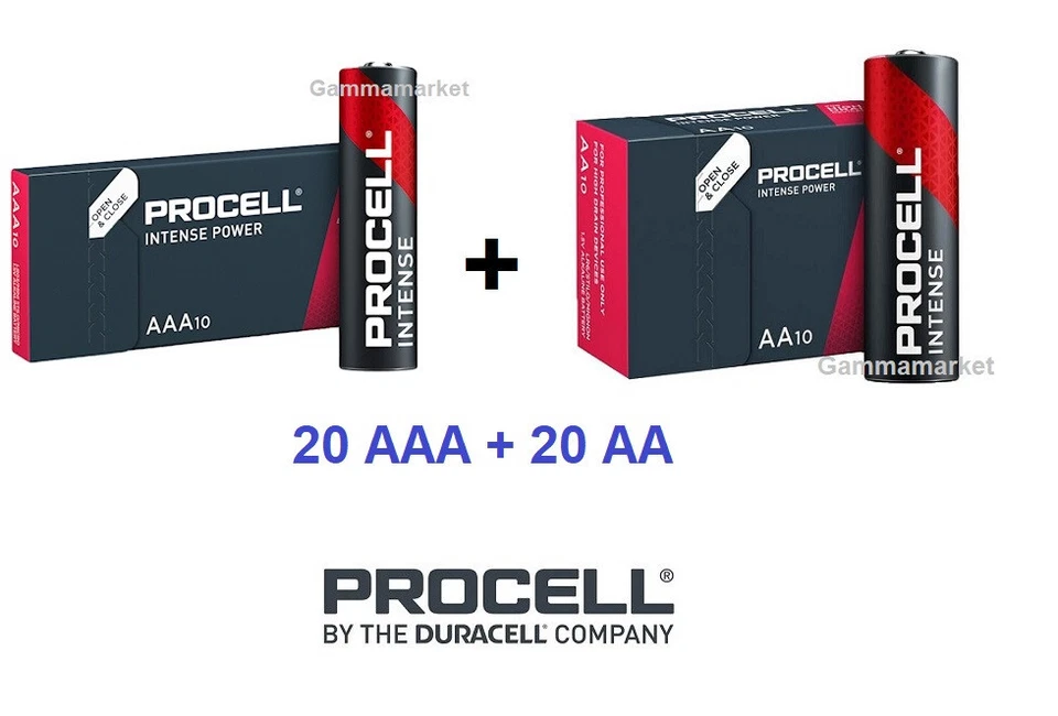 20 pile AAA + 20 pile AA DURACELL PROCELL INTENSE