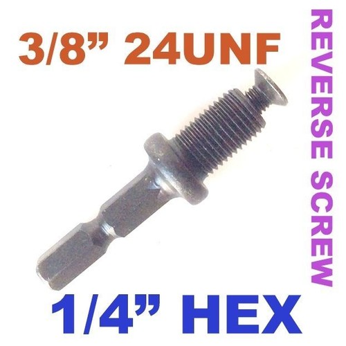 1 pz Adattatore Esagonale 1/4 a Filettatura 3/8"-24UNF con Serratura Vite a Mandrino Trapano S - Foto 2 di 12