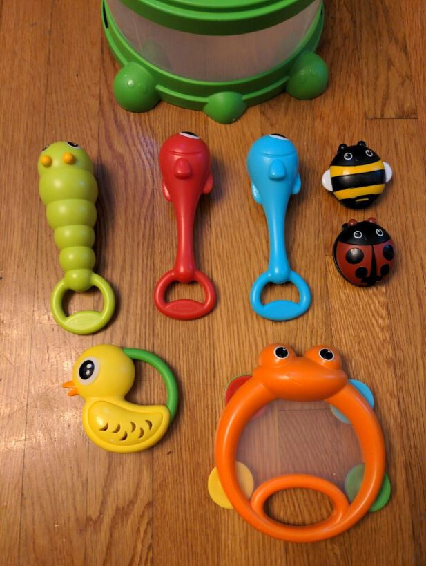 Infantino Turtle Cover Band 8 Piece Percussion Drum Musical Music Set