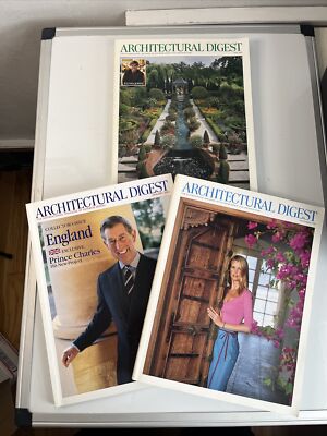 3 Vintage Architectural Digest Magazines Celebrity Covers 1999 2000 2003 AD Lot