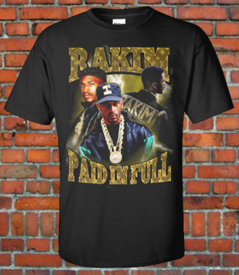 Rakim 90s Style Bootleg Tee Hip Hop Legend Paid In Full Old