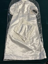 Christening Gown Unisex Little Things Mean A Lot 12M NEW w/bag Bonnet Slip Bib