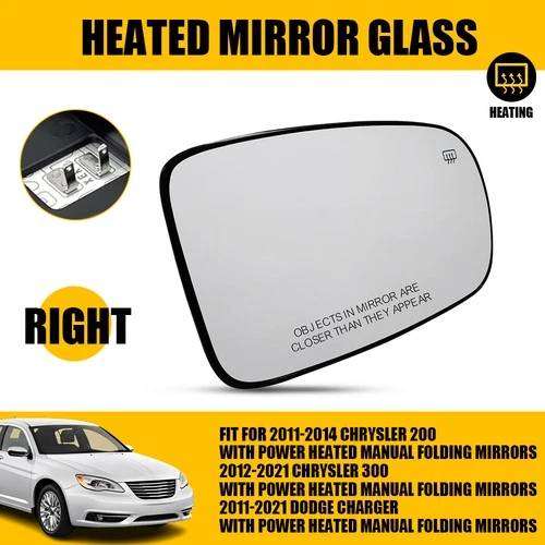 New Right Side Mirror Glass W/ Electric Heated For DODGE CHRYSLER 300 2011-2021