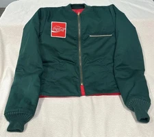 Vintage Riverside Coca Cola Delivery Trucker Jacket Reversible Green Sz 36 Long