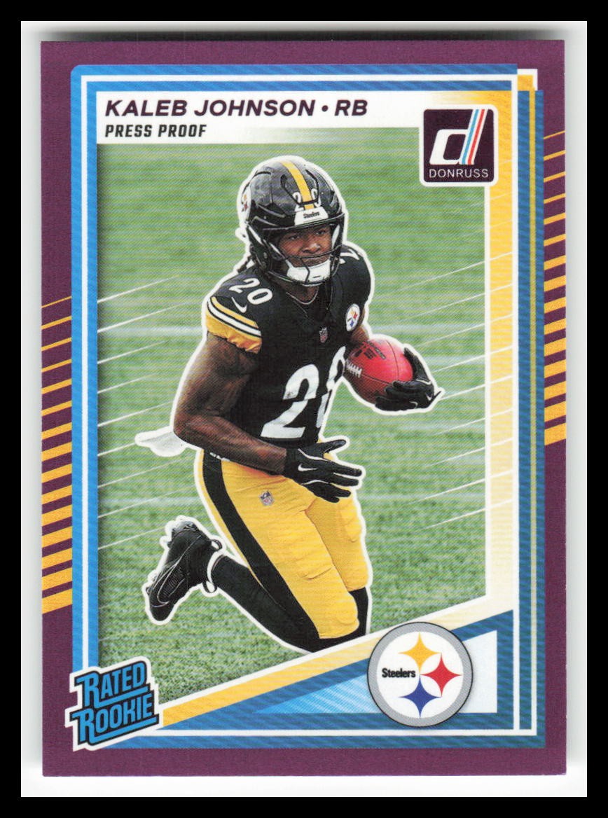 2025 Donruss Press Proof Purple #322 Kaleb Johnson RR