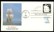 PILGRIMS  MAYFLOWER SHIP  #u610 1986 FLEETWOOD  CACHET FDC UNADDR
