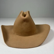 RESISTOL Western Cowboy Hat XXX Beaver Khaki Tan Made in USA NO SIZE TAG