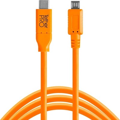 Tether Tools TetherPro CUC2515-ORG USB-C auf Micro-B 5-Pin 15 Fuß, orange 