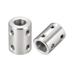 8mm to 10mm Shaft Coupling Silver Motor Wheel Rigid Coupler Connector,2pcs