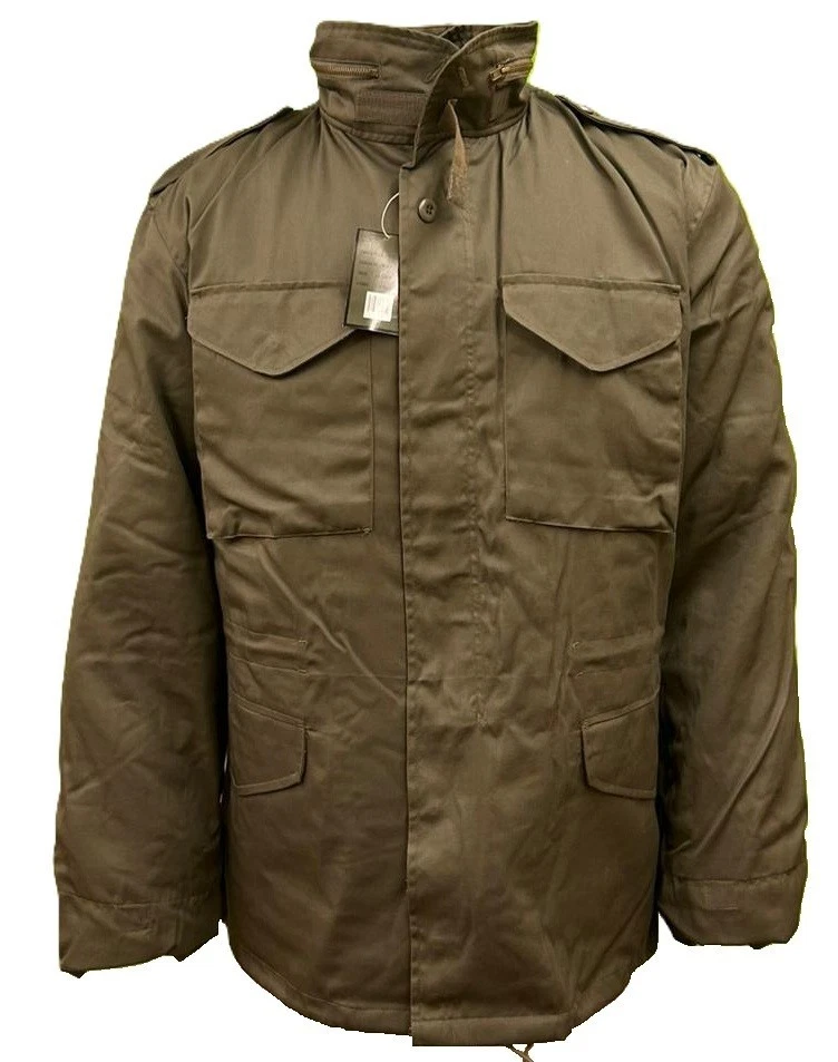 M65 Woodland Coat Jacket, Quilted Lining, Olive and Camouflage, S - XXL