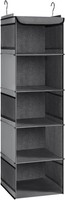 HäNgeregal, HäNgeorganizer, 5 FäCher, Kleiderschrank, Camping, 30X30X108Cm Grau